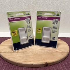 Lot Of (2) Decora Single Pole Slide Dimmer Switch Leviton White No. 6672