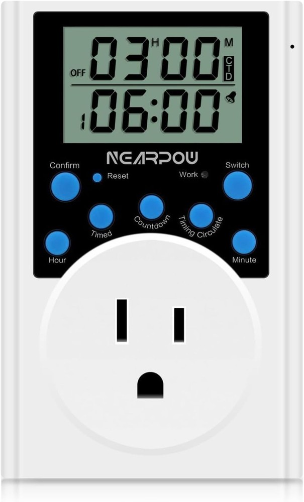Smart 15A Fireproof Timer Plug – Daily Schedules for Efficient Appliance Use
