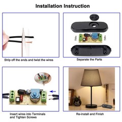 Inline Lamp Switch 2 Pack Full Range Rotary Dimmer Cord Switch Replacement