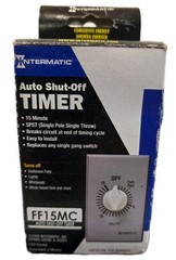 Intermatic FF15MC Auto Wall Mount Shut-Off Timer 15 Minutes – New Open Box