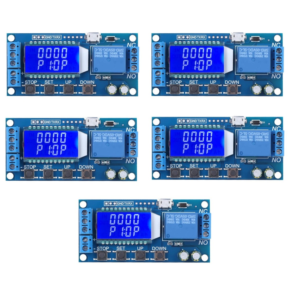 5 PCS Timer Delay Relay XYLJ02 Cycle Trigger Switch 12V LCD Module Board