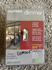 Brand New Lutron AY-600PH-IV Ivory Toggle Switch Dimmer Ariadni Atenuador