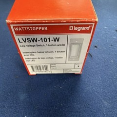 Legrand Wattstopper LVSW-101-W Low Voltage 1-Button Wall Switch LED White