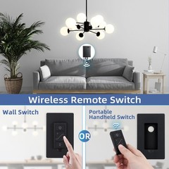 Sunmerit Wireless Dimmer Switch (Black), 2 Pack Remote Light Switch and Recei…
