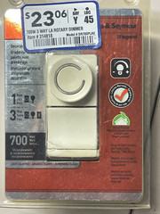 Preset Rotary Dimmer 1-Pole or 3-Way 700-Watt LIGHT ALMOND P&S DR703PLAV NEW