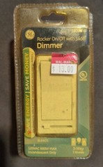GE Rocker On/Off Switch Dimmer With Slide 18023 White 3-Way – NEW Yellow Color