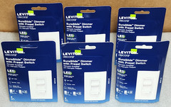 6 Pcs Leviton Decora 66741-W SureSlide Dimmer Switch Single Pole 3-Way White