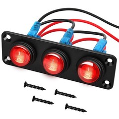 Nilight 3 Gang Rocker Switch Panel 12V Waterproof On-Off Toggle Switches with Re