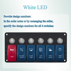 DIY Custom 6 Pack Rocker Switch Panel 12-24V Led Waterproof Marine Toggle Switch