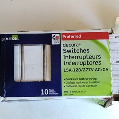 Leviton Decora Switches 15 Amp 120 Volt 10 Pack Open Box 6012wm White