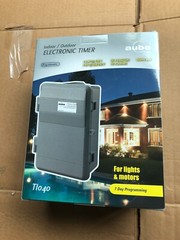 Aube TI040 Hardwired 7-Day Programmable Outdoor Timer 3-Way 120 V and 240 V.