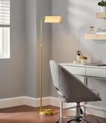 Hampton Bay Wesleigh 59″ Brass Gold LED Indoor Floor Lamp Dimmer Switch Metal