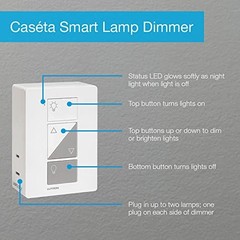 Lutron Caseta Plug-In Smart Lamp Dimmer Switch Kit Pico Remote Lutron Hub