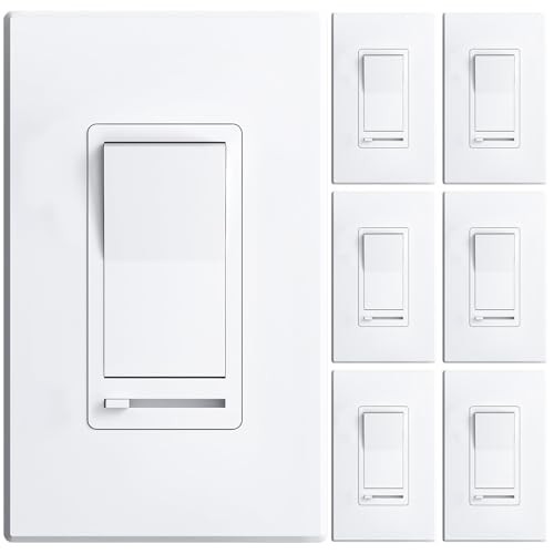 Pack Dimmer Light Switch, Single-Pole or 3-Way Slide Dimmer 3Way 6 White
