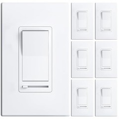 Pack Dimmer Light Switch, Single-Pole or 3-Way Slide Dimmer 3Way 6 White