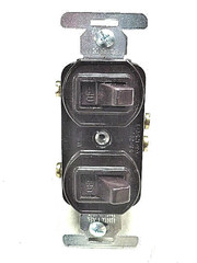 Eagle 711B-Box Brown Two Single Pole Switches AC/DC 10A “T” 125V 5A-250V NEW NIP