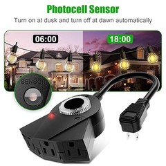 Outdoor Light Timer Waterproof, 24 Hours Plug in Timer with 2, 4, 6 or 8 Hours C