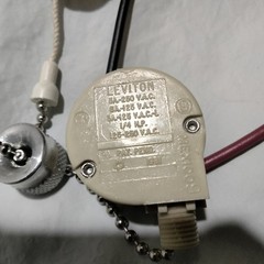 3 Speed 4 pos Heavy Duty PULL CHAIN SWITCH 6A 125V Fan Appliance LEVITON 1689-75