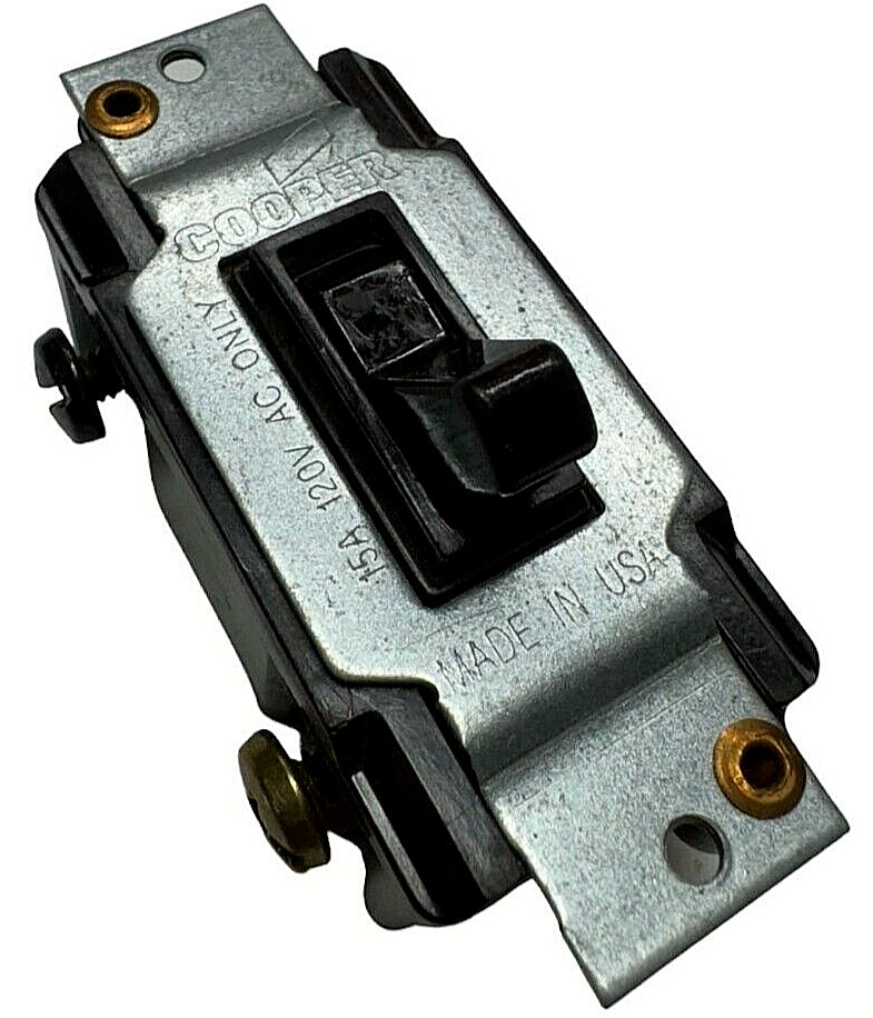 Cooper Dark Brown Single Toggle Wall Light Switch 15A, 120V **Free Shipping**