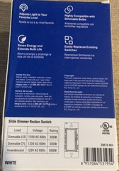 Two (2) Elegrp Slide Dimmer Rocker Switches. NIB. White