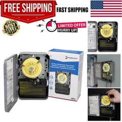 Versatile T101 24-Hour Timer Switch – Metal, 12 Settings, Manual Override