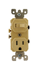 Leviton 5225 15 Amp, 120 Volt, Duplex Style Combination Single Pole Switch/Rece