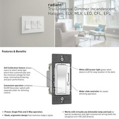 Legrand radiant Dimmer Light Switch, All Light loads Dimmer with Auto