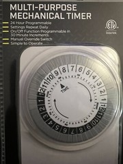 Multi-Purpose Mechanical Timer White And Grey 24 Hour Repeat Daily NEW
