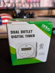 Century Dual Outlet Digital Timer Programmable LCD Energy Saving Plug-In New