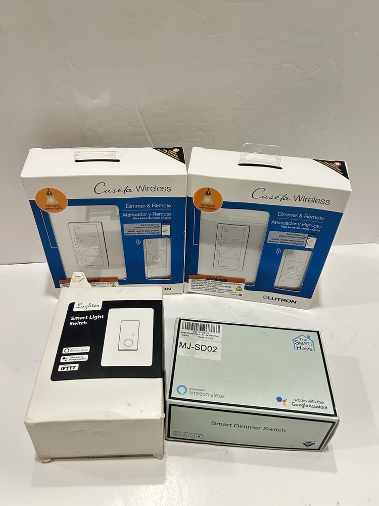 LOT of 2 Lutron Caseta Wireless Dimmer & Remote P-PKG1W-WH-R Wall/Ceiling Extra