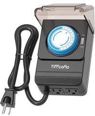 ✅NEW!!! HeavyDuty Outdoor Waterproof 24H Timer for Pool Pump & Lights, 2 Outlets