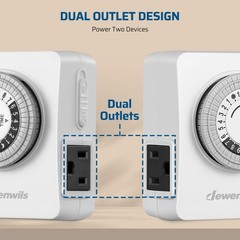 Indoor Outlet Timer 6 Pack, 24Hr Programmable, 1875W,Grow Light & Lamp