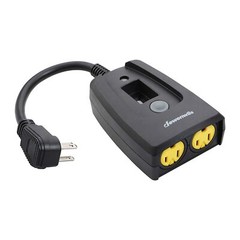 DEWENWILS Outdoor Light Sensor Countdown Timer Weatherproof Plug in Light Switch