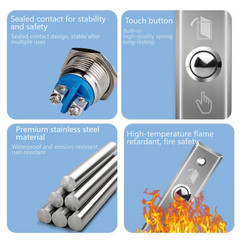 Push Button Switch for Interview Control Systems Stainless Steel 86 Type