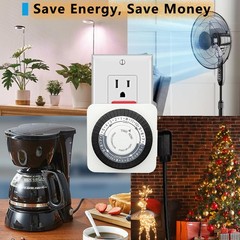 Timers for Electrical Outlets Indoor 24-Hour Dual Outlet Timer Christmas Tree…