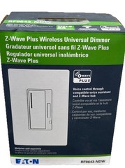 Eaton Smart Home Dimmer, Z-Wave Plus Universal, White. RF9643-NDW. {58}.