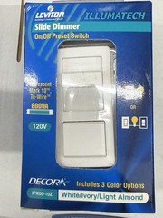 Leviton IPX06-1OZ Slide Dimmer White/Ivory/Light Almond