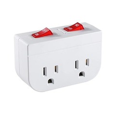 Grounded Outlet with Double ON Off Switch, 1-Pack 1 Pack White