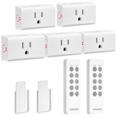 Remote Control Outlet, Wireless Light Switch – 5 Outlets + 2 Remotes, 15 AMP,…