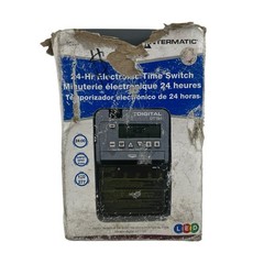 Intermatic DT104 24-Hr Electronic Time Switch Double Pole 20 amp 120/277v