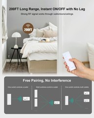 Remote Control Outlet, 200FT Long Range Wireless Light Switch, Mini Remote Ou…