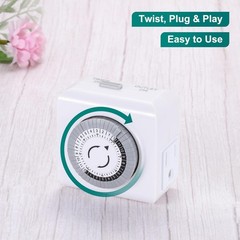 2 Pack 110-125V 3-Pin Mechanical Timer For Home Appliance 24-Hour Outlet Device