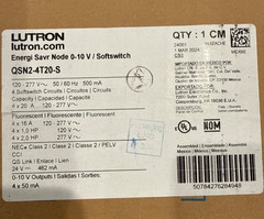 Lutron QSN2-4T20-S Energi Savr Node Softswitch, 0-10V Output , 20A, New Open Box