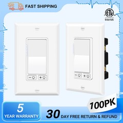 100PK Easy Install 3Way / Single Pole LED Dimmer Switch No Neutral Wire 120V ETL