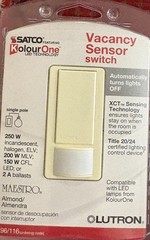 Lutron MS-VPS2H-WH White Vacancy-Only Motion Sensor: manual on, auto off on exit