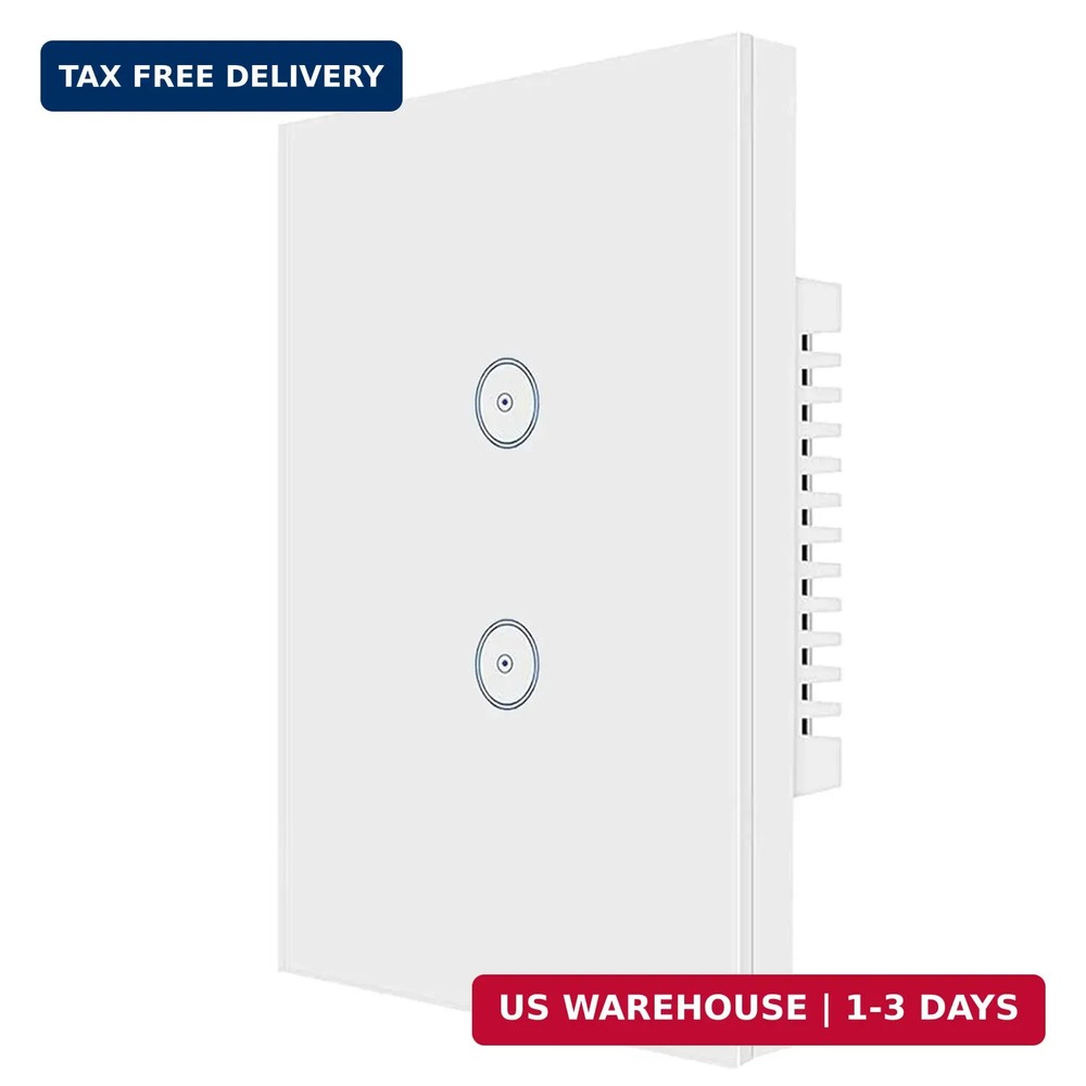 Jinvoo WiFi Wall Light Touch Panel Switch, 2 Way, Remote Control by Smart Phone,