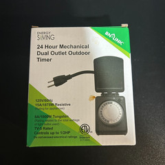 24 Hour Mechanical Dual Outlet Outdoor Timer BN-Link 125V/60Hz 15A/1875W New