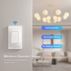 Selfpowered Wireless Light Switch And Receiver Kit Kinetic Remote Control Wall S