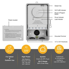 Wifi Pool Timer 40 Amp 1hp 120v 2hp 240v Outdoor Indoor Smart Switch Heavy Duty