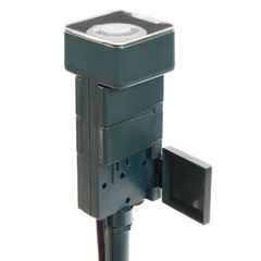 Stake Timer with 6 Grounded Outlets and 9in Cord, 3-Pronged Outlets, 15 Amps